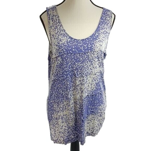 Ann Taylor Womens XL Purple Abstract Print Sleeveless Scoop Neck Tank Top - Picture 1 of 8
